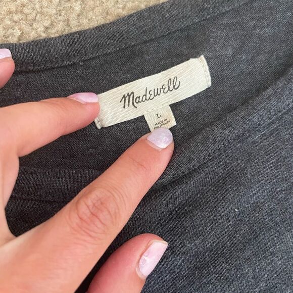 Madewell Womens Relaxed Gray Midi Tee Dress Size L NWOT - Picture 7 of 12